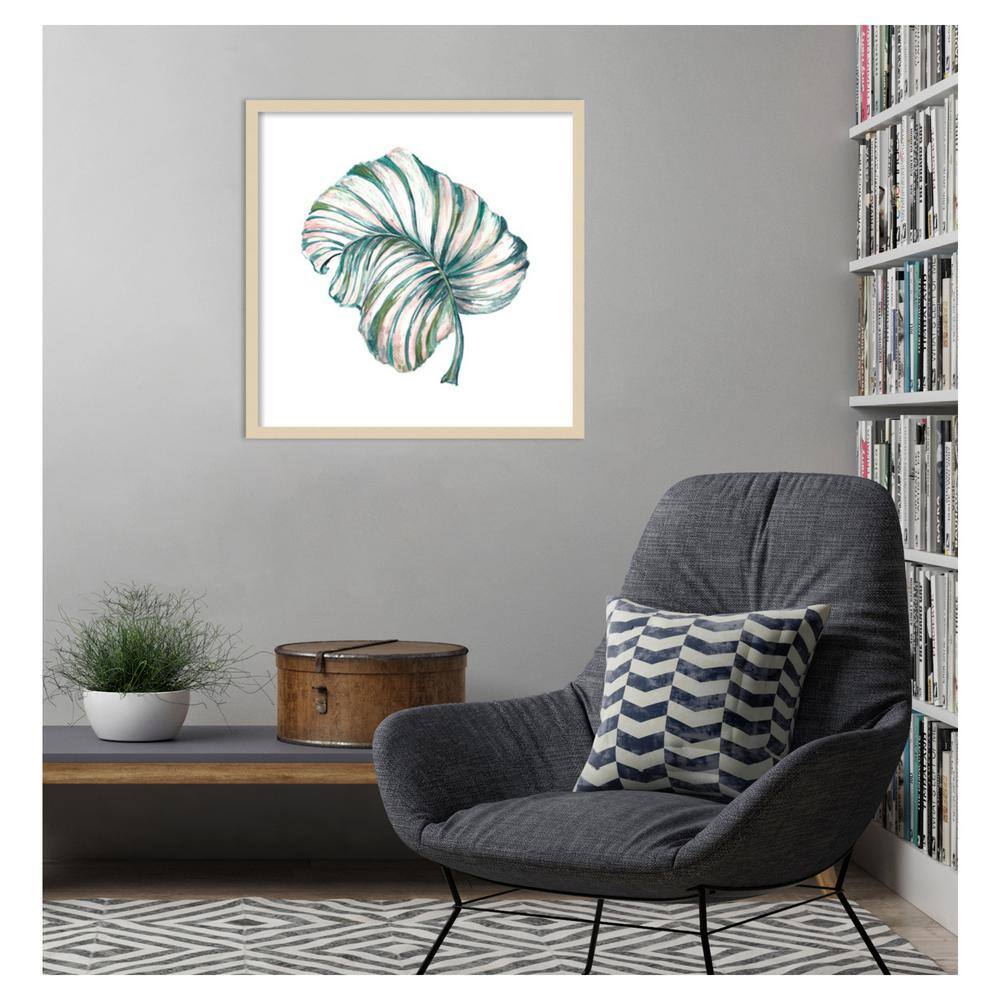Island Leaf III 25"x25" Svelte Natural Wood Framed Wall Art Print