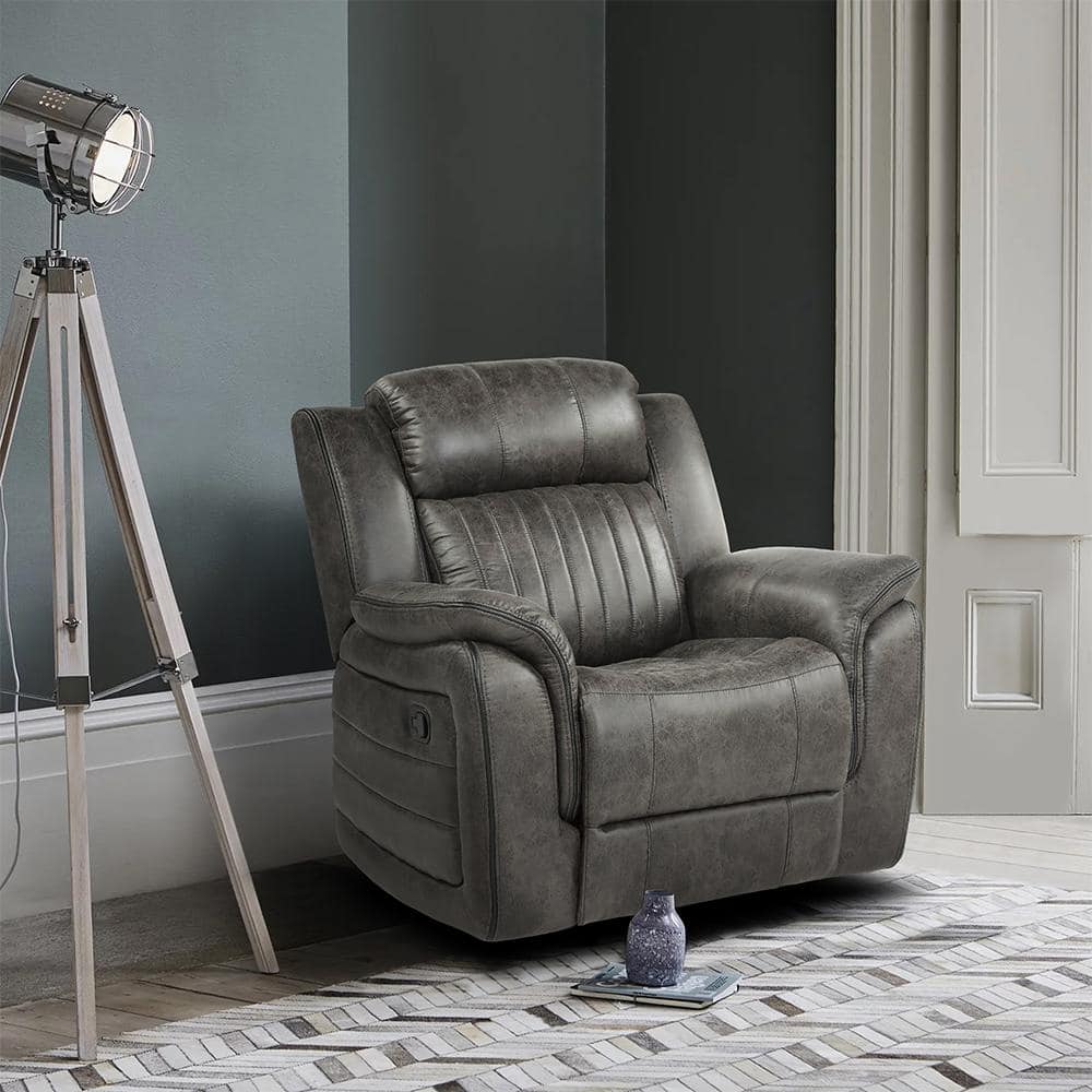 Morelia Brownish Gray Microfiber Manual Recliner