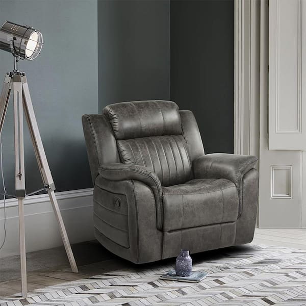 Lazzara Morelia Brownish Gray Microfiber Manual Recliner