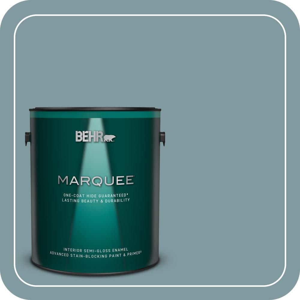 BEHR MARQUEE 1 gal. #ECC-56-3 Lake View Semi-Gloss Enamel Interior ...