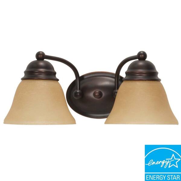 Glomar Nuwa 2-Light Mahogany Bronze Bath Vanity Light