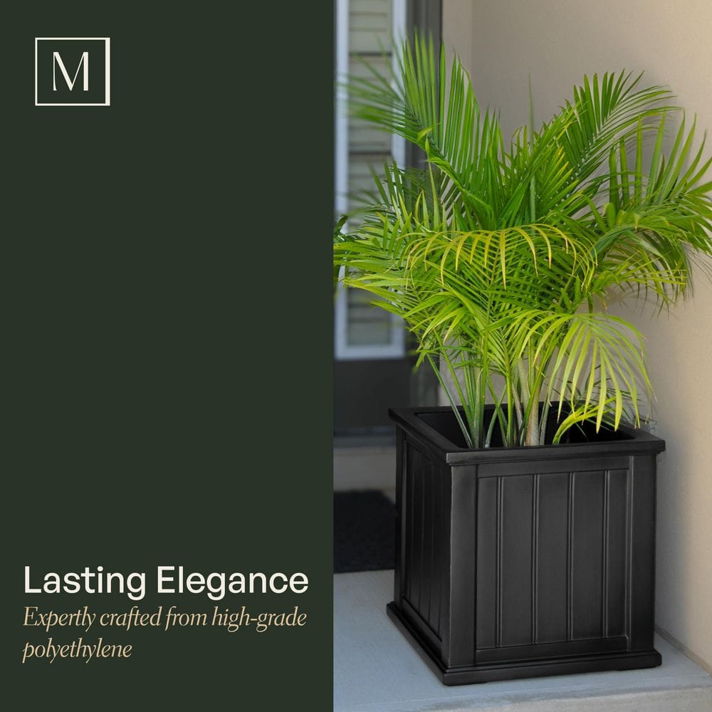 Cape Cod Black Polyethylene Self-Watering Outdoor Planter