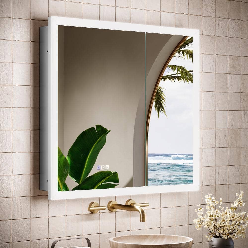 36 in. W x 32 in. H Rectangle Smart LED Bathroom Medicine Cabinet with Mirror, Anti Fog and USB Power Outlets price history on PriceWatchPro