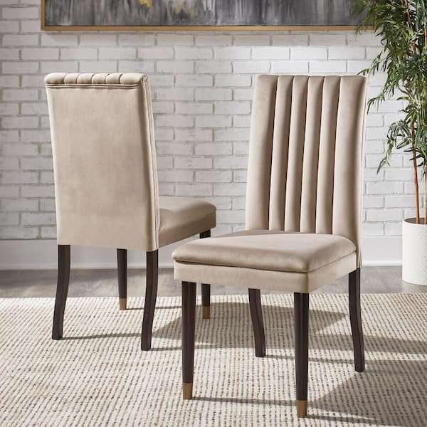 taupe fabric dining chairs