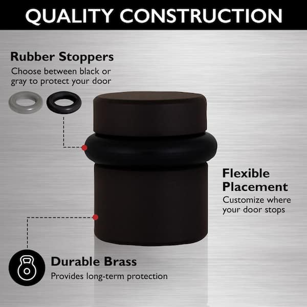 Design House Modern Cylindrical Floor Bumper Doorstop in Oil