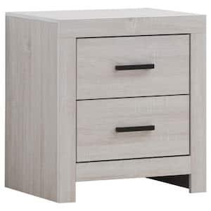 Brantford Coastal White 2-Drawer Nightstand