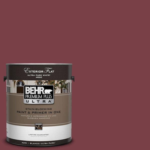 BEHR Premium Plus Ultra 1-Gal. #UL100-8 Spiced Wine Flat Exterior Paint-DISCONTINUED