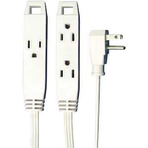8 ft. 3-Outlet, 16-Wire Gauge, 3-Conductors Wall-Hugger Indoor Grounded Extension Cord, White (24-Pack)