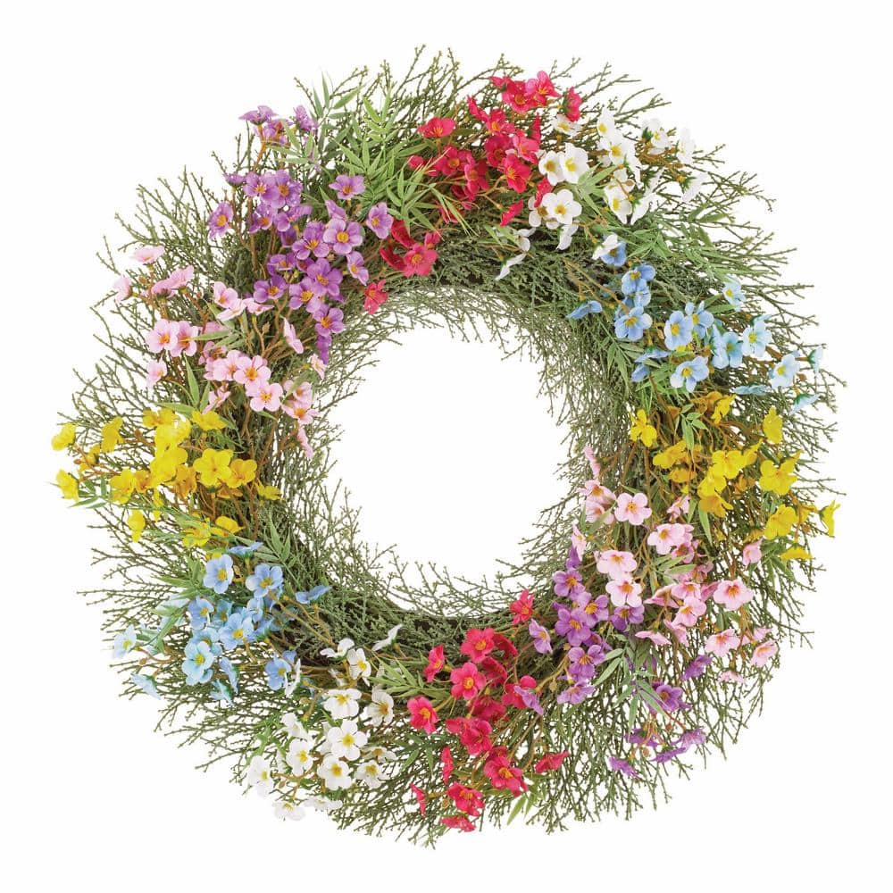  Plastic Plant Wreath Wreath Artificial Home Spring Decoration  Door Front Decor Daisies Flowers Artificial (Pink, One Size) : Home &  Kitchen