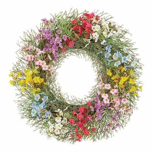 24 in. Artificial Summer Floral Wreath