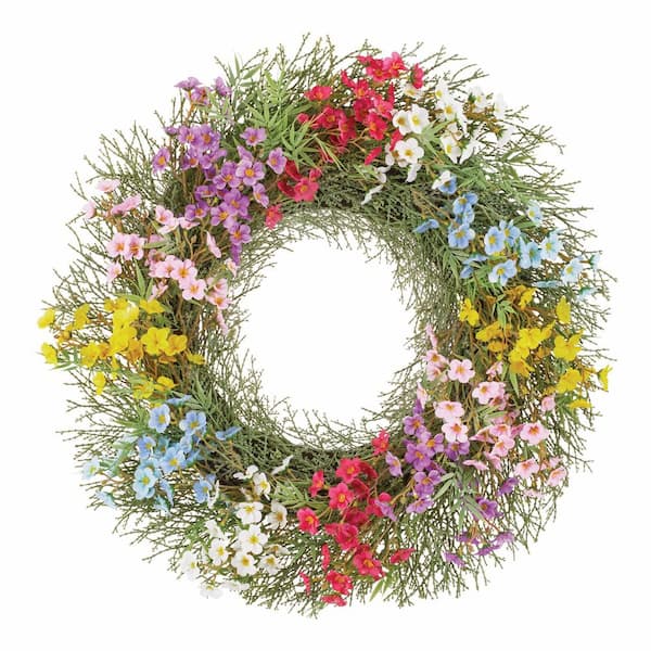 Home Accents Holiday 24 in. Artificial Summer Floral Wreath