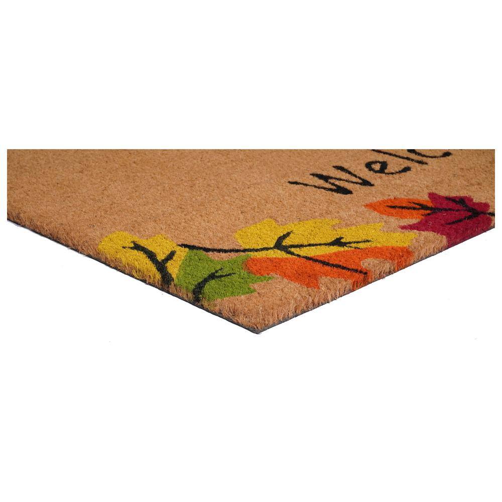 Autumn Breeze Coir Outdoor Fall Doormat with Vinyl Backing
