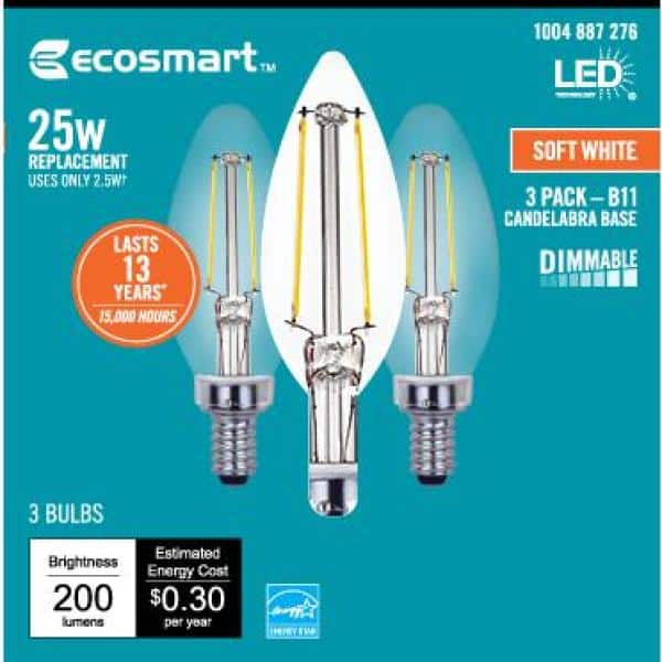25-Watt Equivalent Clear Glass Vintage LED Light Bulb Soft White