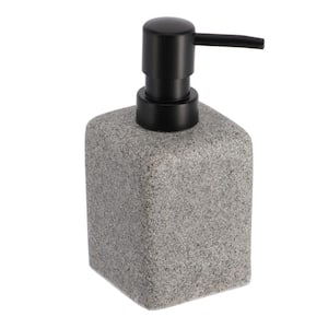 Granite Square Freestanding Hand Soap and Lotion Dispenser 10 fl. oz. Grey