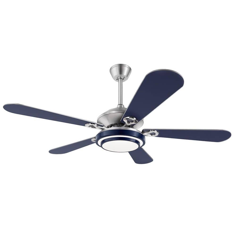 a-chan　1001 OUKANING 52 in. Indoor Blue and Silver Mute Ceiling Fan for Dining