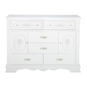 Flora White Finish 6 52 in. Chest of Drawers
