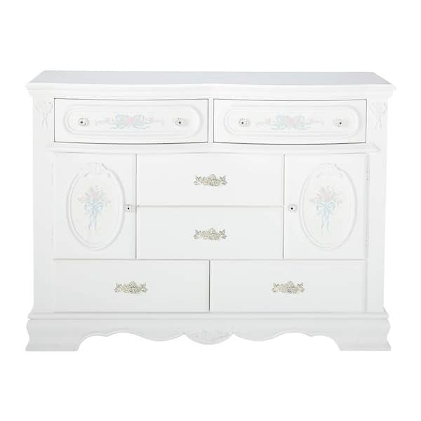Acme Furniture Flora White Finish 6 52 in. Chest of Drawers