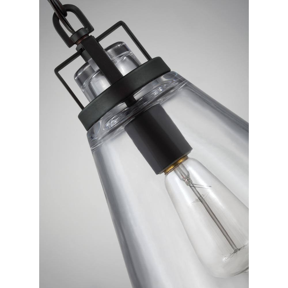 Elegant Oil Rubbed Bronze Globe Pendant with Clear Glass Shade