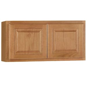 Hampton Wall Kitchen Cabinets in Medium Oak - Kitchen - The Home Depot