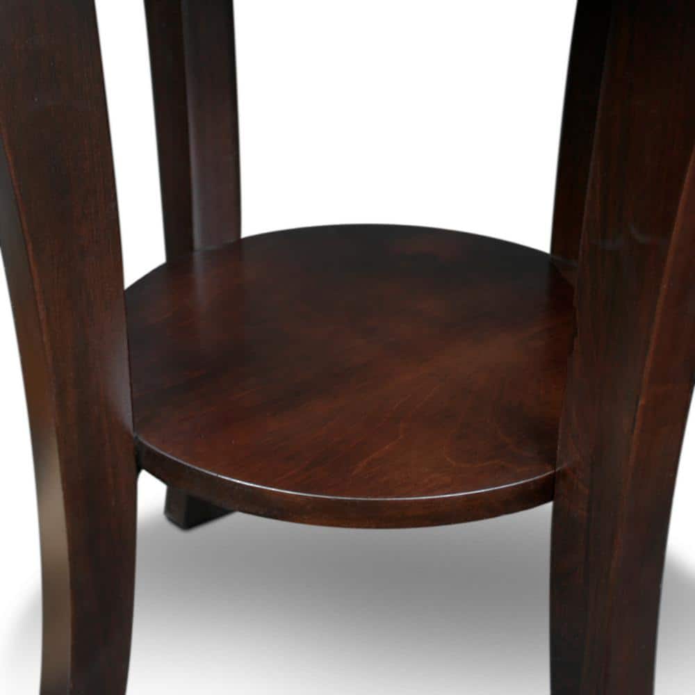 Boa 22-Inch Chocolate Cherry Solid Wood Round Side Table