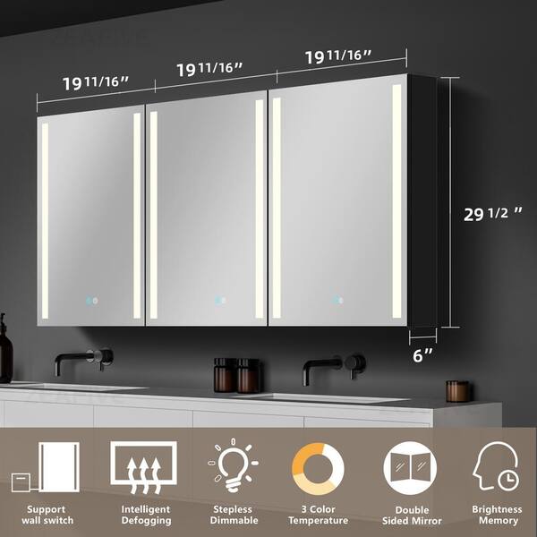 Zeafive 60 in. W x 30 in. H Rectangular Black Aluminum Surface  