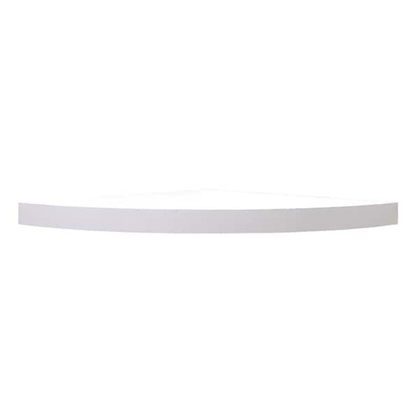 inPlace 18 in. W x 18 in. D x 1.5 in. H White Wall Mounted Floating Corner Shelf