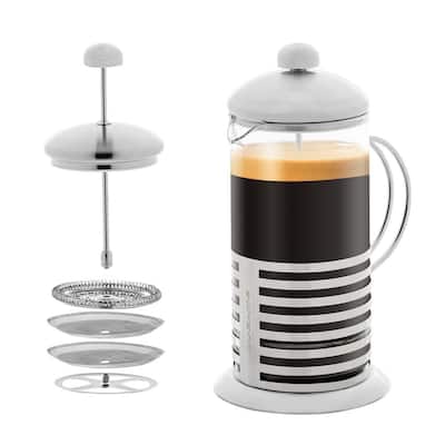 8-Cup Nickel Brushed French Press, Coffee and Tea Maker High-Grade Stainless Steel and Free Measuring Scoop