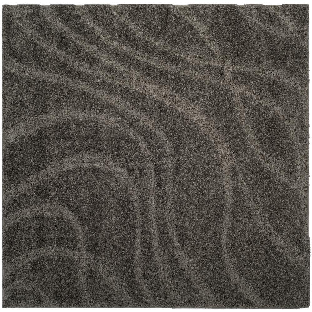 Florida Shag Gray 5 ft. x 5 ft. Square Solid Area Rug price history on PriceWatchPro