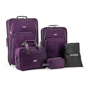 Elite Purple Luggage Whitfield 5-Piece Soft side Lightweight Rolling Luggage Set
