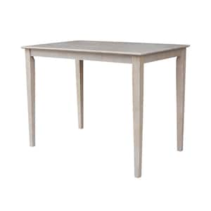 30 in. x 48 in. Weathered Taupe Gray Solid Wood Counter-Height Table