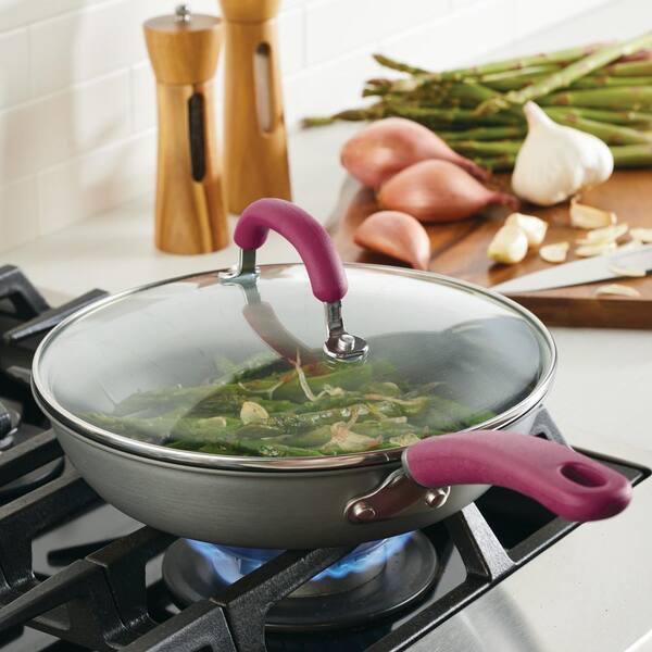 Non-stick Skillet Frying Pan Durable Induction Cooker Wok Cooking Pot With  Glass Cover Lid Deep