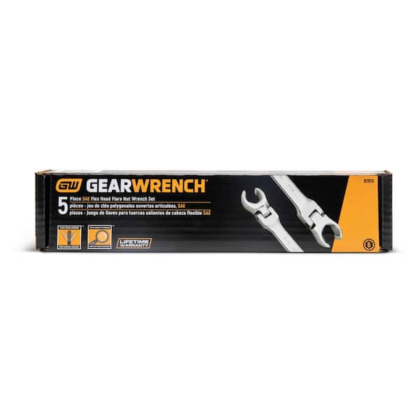 GEARWRENCH SAE Flex Flare Nut Wrench Set (5-Piece) 81910 - The