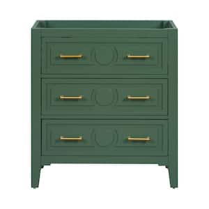 29.52 in. W x 17.87 in. D x 33 in. H Freestanding Bath Vanity Cabinet without Top with 3 Drawers in Green