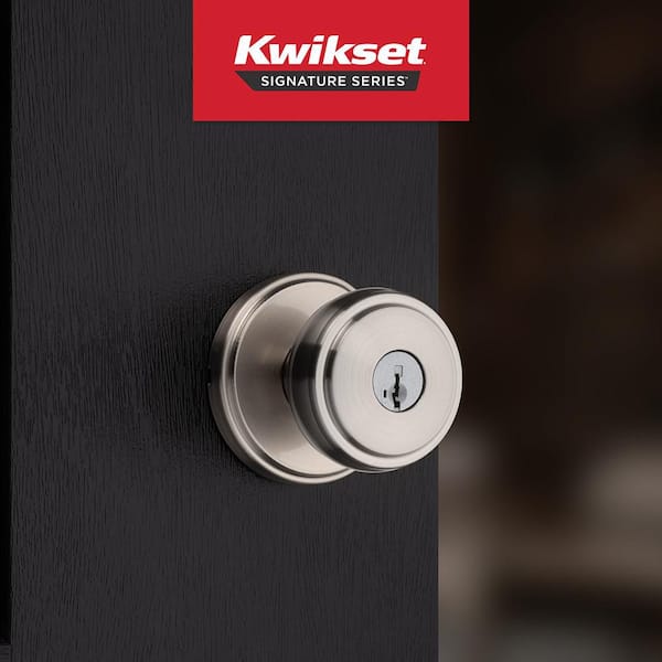 Sora Satin Nickel Keyed Entry 2.19 in. Round Rose Door Knob Featuring SmartKey Security