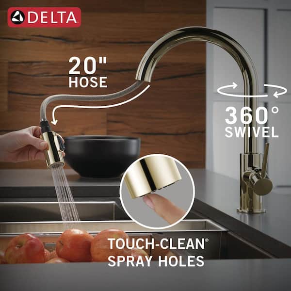 Delta Trinsic Polished Nickel 15.69 in. H Pull Down Sprayer