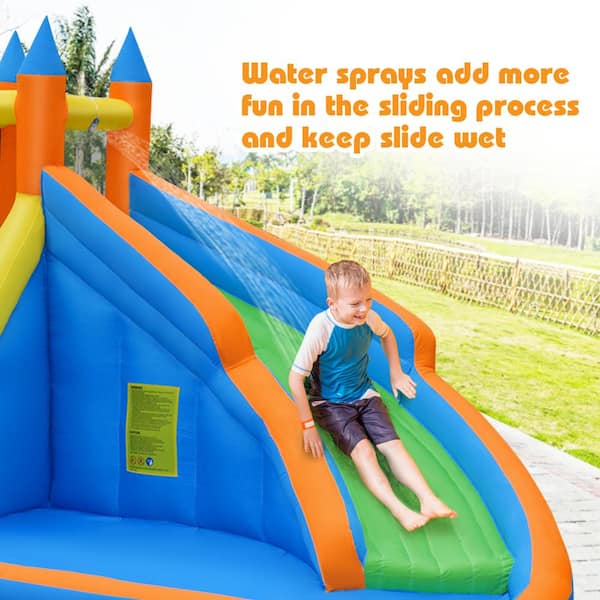 Costway Inflatable Water Slide Mighty Bounce House Jumper Castle Moonwalk  with 950-Watt Blower OP3062+EP21336 - The Home Depot