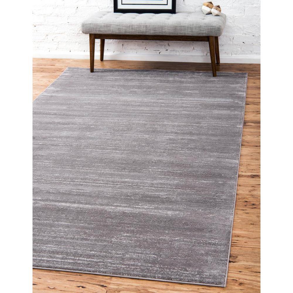 Elegant Gray 4' x 6' Rectangular Easy-Care Synthetic Area Rug