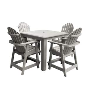 Hamilton Harbor Gray Counter Height Plastic Outdoor Dining Set in Harbor Gray Set of 4