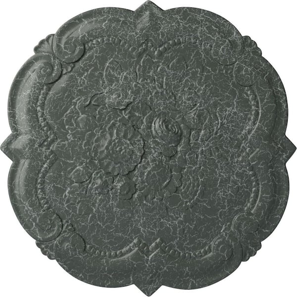 Ekena Millwork 24-3/8" x 1" Victorian Urethane Ceiling Medallion, Athenian Green Crackle