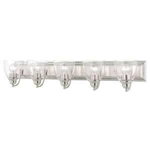 Thacher 36 in. 5-Light Brushed Nickel Vanity Light with Clear Glass