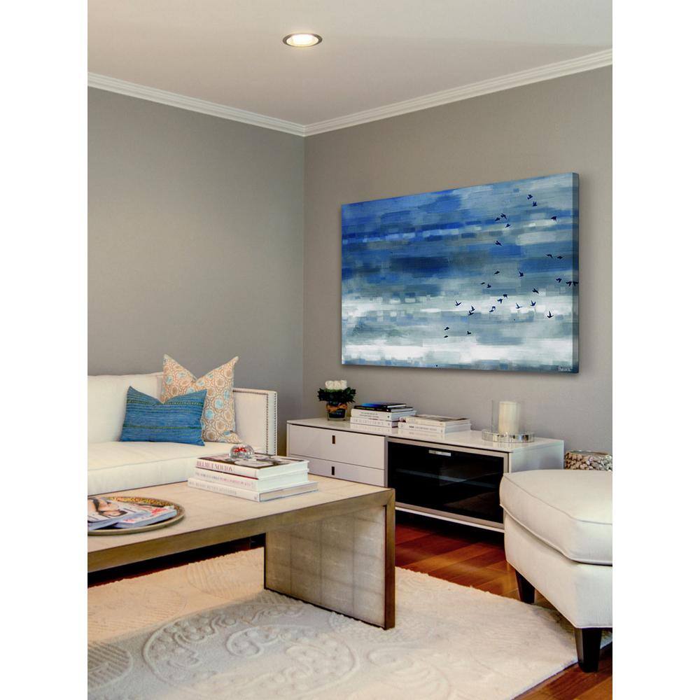 Blue and White Birds in Flight Canvas Wall Art 16" x 24"