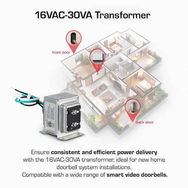 Defiant Wired Smart Video Doorbell Contractor Kit, Wired 16VAC