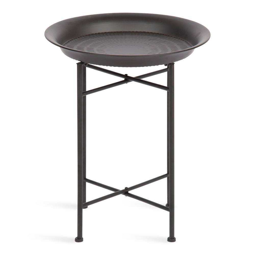 Mahdavi Black Round Metal Accent Table