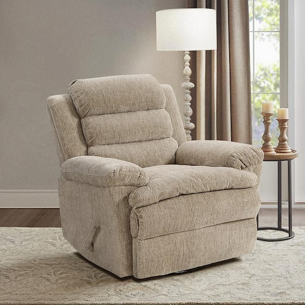 Aitana Brown Microfiber Manual Swivel Glider Recliner