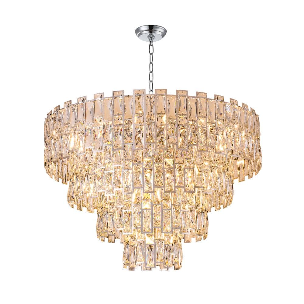 31.5 in. 21-Light Chrome French Luxury Crystal Chandelier, Suitable for Living Room, Bedroom, or Dining Room price history on PriceWatchPro