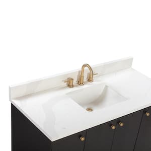 Vanity 49 in. Calcutta Qt. Top with Single White Rectangular Undermount Sink