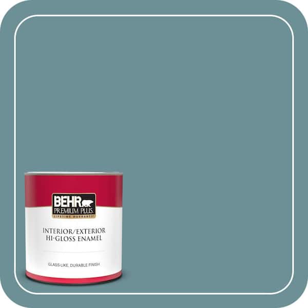 BEHR PREMIUM PLUS 1 qt. #510F-5 Bayside Hi-Gloss Enamel Interior/Exterior Paint & Primer