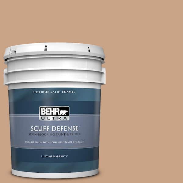 BEHR ULTRA 5 gal. #S230-4 Granola Extra Durable Satin Enamel Interior Paint & Primer