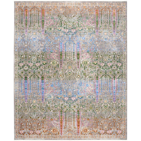 Quaint Harmony Blue Multicolor 8 ft. x 10 ft. Floral Contemporary Area Rug