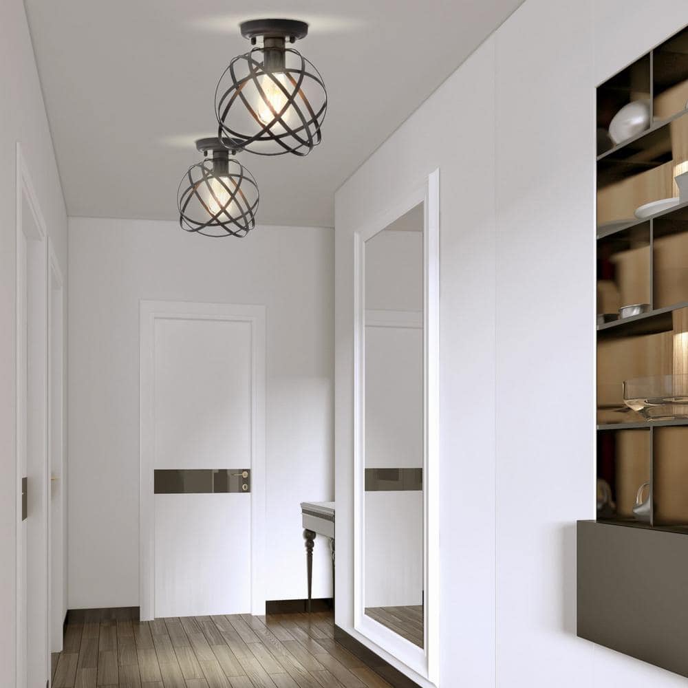 Alba 8.5" Oil Rubbed Bronze Orb LED Flush Mount